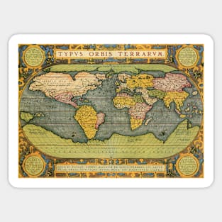 Antique Old World Map by Abraham Ortelius, 1592 Sticker